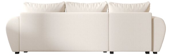 SEVIO L alakú kihúzható sarokkanapé, 246x145 cm, krémszínű, univerzális + 2 párna INGYEN