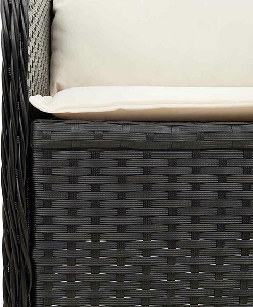 VidaXL Kerti pad 2 db Fekete polirattan