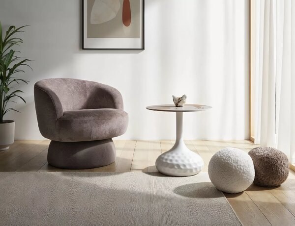 Forgatható design fotel COSMIC RAVEN, sötétbézs RAVEN 30