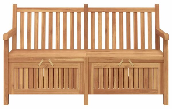 VidaXL Kerti pad tárolóval ajtóval 150 x 60 x 90 cm Tömör Teakfa