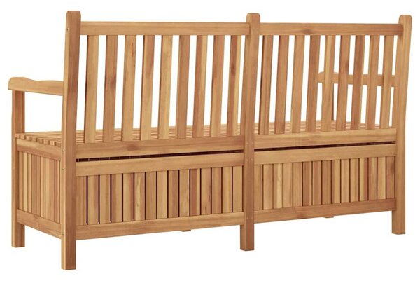 VidaXL Kerti pad tárolóval ajtóval 150 x 60 x 90 cm Tömör Teakfa