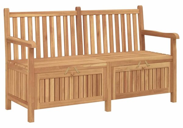 VidaXL Kerti pad tárolóval ajtóval 150 x 60 x 90 cm Tömör Teakfa