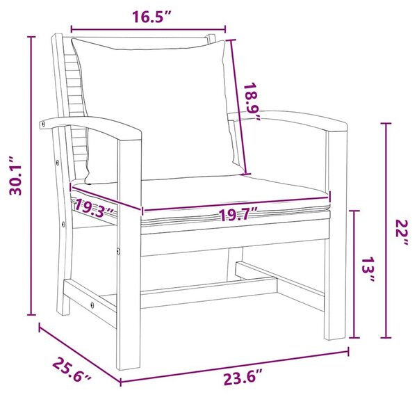 VidaXL Szék 2 pcs Barna és sötétszürke 65 x 60 x 76,5 cm Tömör Teakfa