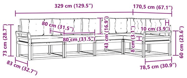 VidaXL Kültéri kanapé szett 4 pcs Fehér és Világosszürke Poliészter