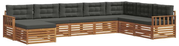 VidaXL Kültéri kanapé szett párnával 8 pcs Természetes és antracit