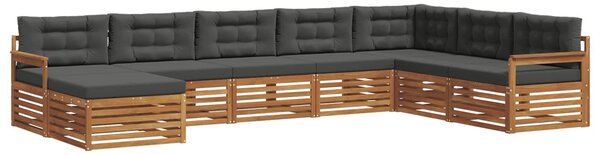 VidaXL Kültéri kanapé szett párnával 8 pcs Természetes és antracit