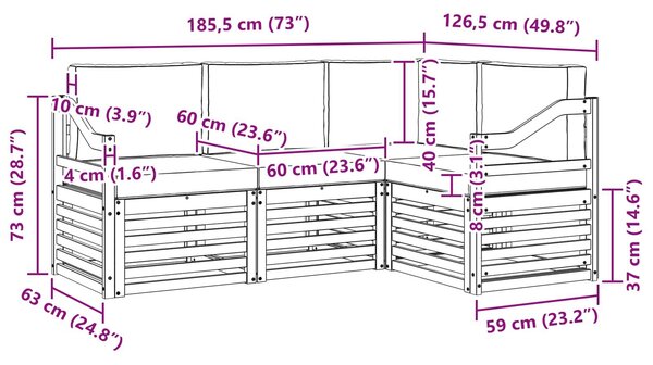 VidaXL Ülőgarnitúrák 4 pcs Fehér és Antracitszürke