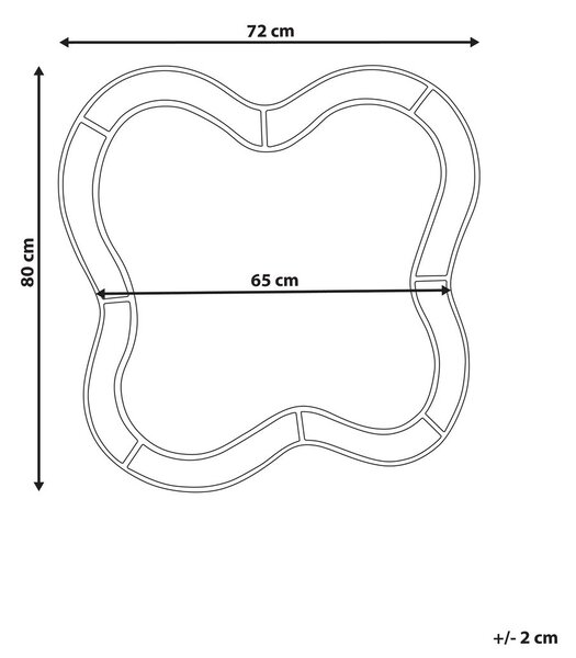 Falitükör PULNOY 72 cm 80 cm Rózsaszín