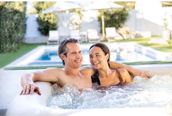 INTEX Chevron Deluxe S2 Felfújható Jacuzzi – 4 személyes, sósvizes rendszerrel (28446)