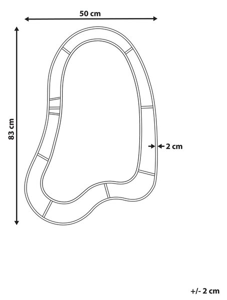 Falitükör MONTSEC 49 cm 83 cm Lila