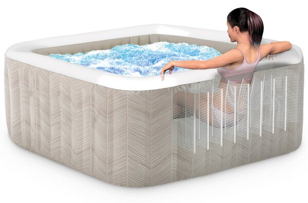 INTEX Chevron Deluxe S2 Felfújható Jacuzzi – 4 személyes, sósvizes rendszerrel (28446)