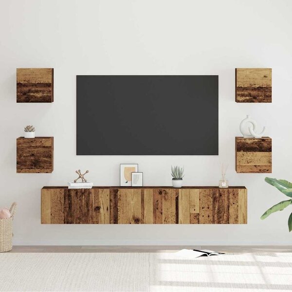 VidaXL TV szekrény garnitúra 7 pcs Régi fa 60 x 30 x 30 cm Faanyag