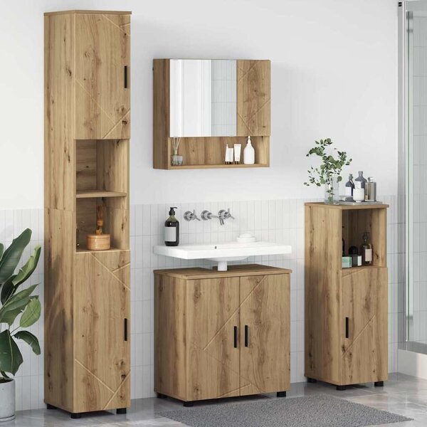 VidaXL Fürdőszoba bútor szett 4 pcs kézműves tölgy 61 x 35 x 64 cm