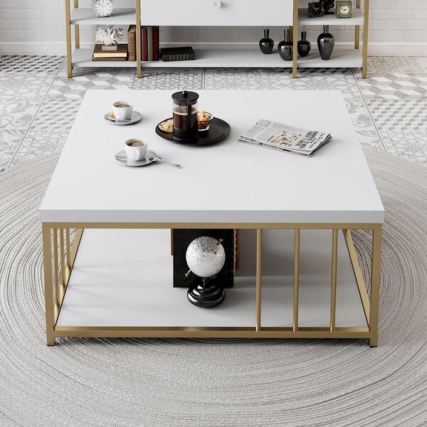Dohányzóasztal Zenn - White, Gold