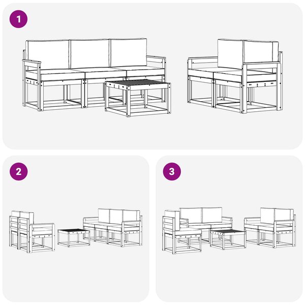 VidaXL Kültéri kanapé szett 6 pcs