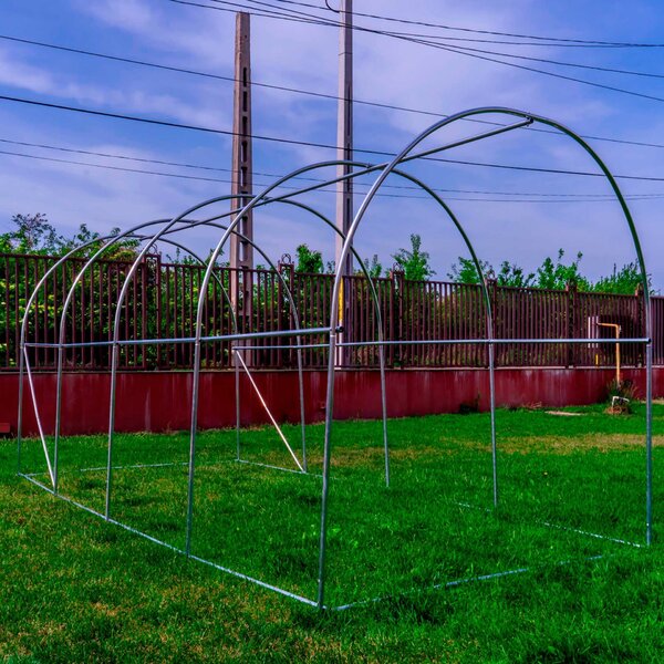 PNI SG500 kerti melegház, 457x210x210 cm, tömör acélszerkezettel, szúnyoghálóval ellátot ablakok, cipzár zárszerkezet