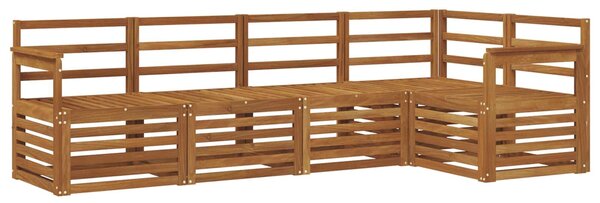VidaXL Szegmentált kanapé szett 5 pcs Természetes Tömör Akácfa