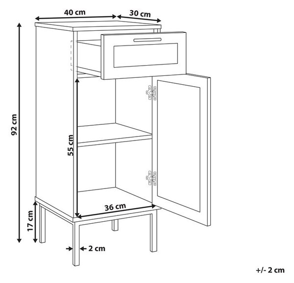 Fürdőszobai szekrény ROSELL 40 cm Világosbarna