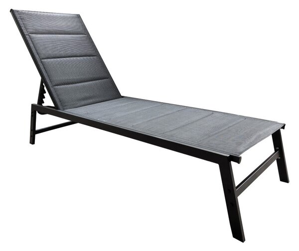 Állítható kerti napozóágy, fekete (LOPEZ)