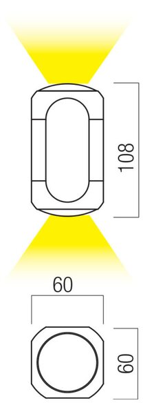 CRISP LED FALILÁMPA, 2x3W, matt fehér - 3000K
