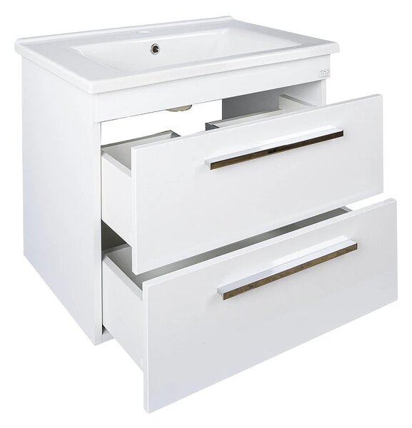 TMP VIVA 65 fali fürdőszobabútor - Sanovit ATRIA 9065 porcelán mosdóval - 65 x 45,5 cm