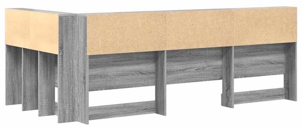VidaXL Tároló fejtámla polcokkal tárolóval Szürke sonoma 90 cm Faanyag