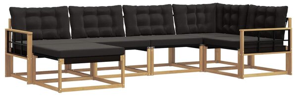 VidaXL Kültéri kanapé szett párnával 6 pcs Fehér és Fekete