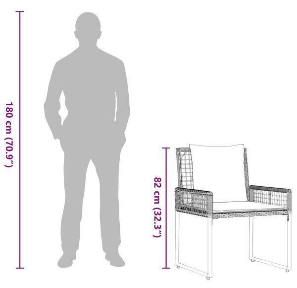 VidaXL Kültéri Bútor Szett párnával 4 pcs Fekete és Türkiz