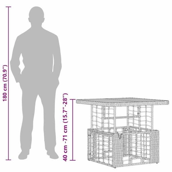 VidaXL Kert étkező szett párnával 3 pcs Természetes és Fehér