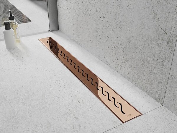 Mexen Flat, lineáris padlólefolyó 70 cm, rozéarany, 1623070