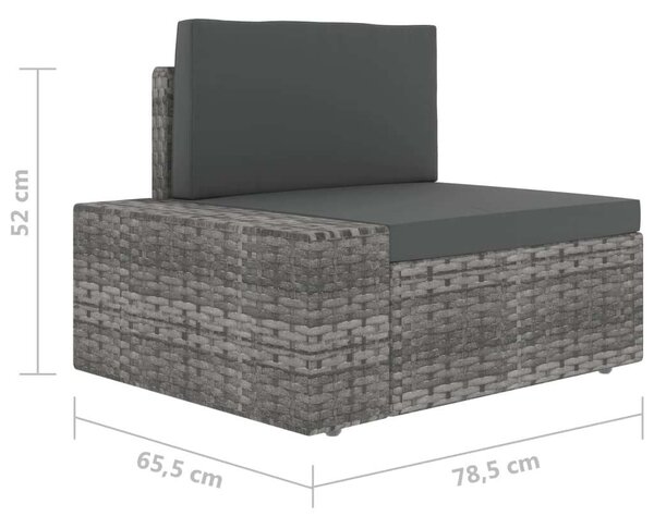 VidaXL Polyrattan Kerti Ülőgarnitúra - 3 részes - Szürke