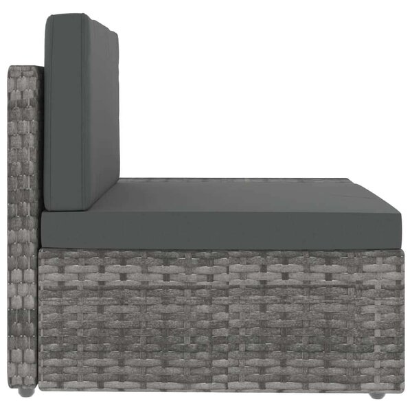VidaXL Polyrattan Kerti Ülőgarnitúra - 3 részes - Szürke