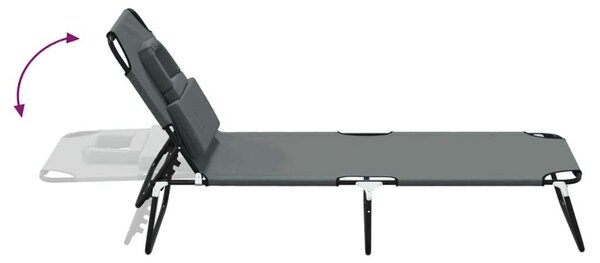 VidaXL Összecsukható Napozóágy - Szürke - 189cm