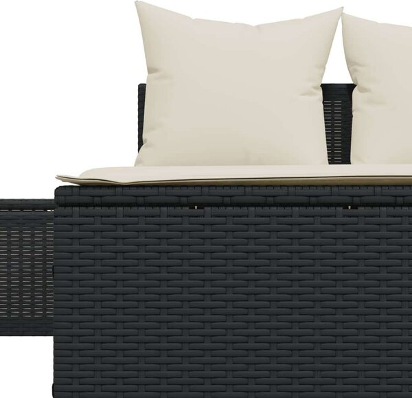 VidaXL Dupla Napozóágy - Fekete Polyrattan - 162cm