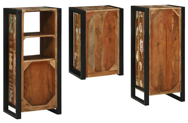 VidaXL Fürdőszoba bútor szett 3 pcs Szilárd újrahasznosított fa