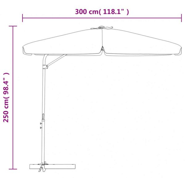 VidaXL Kültéri Napernyő - Homokszínű - 300 cm
