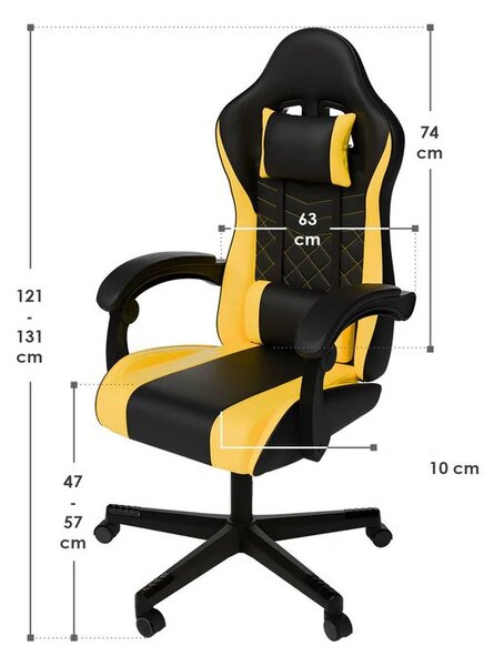 Juskys HyperSeat irodai szék - fekete/sárga