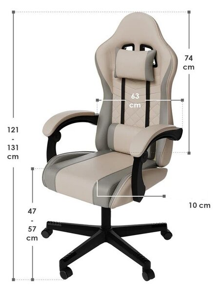 Juskys HyperSeat irodai szék - bézs/szürke