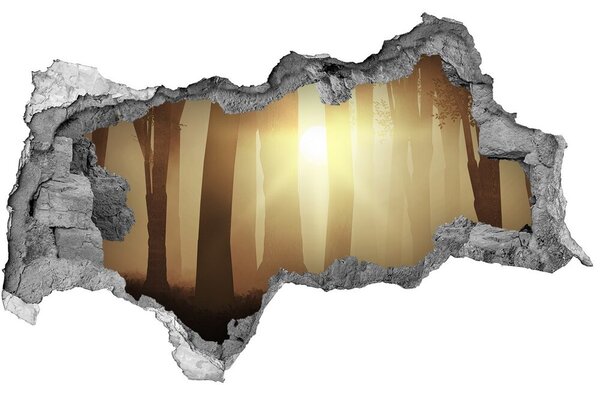 Lyuk 3d fali matrica Köd az erdőben