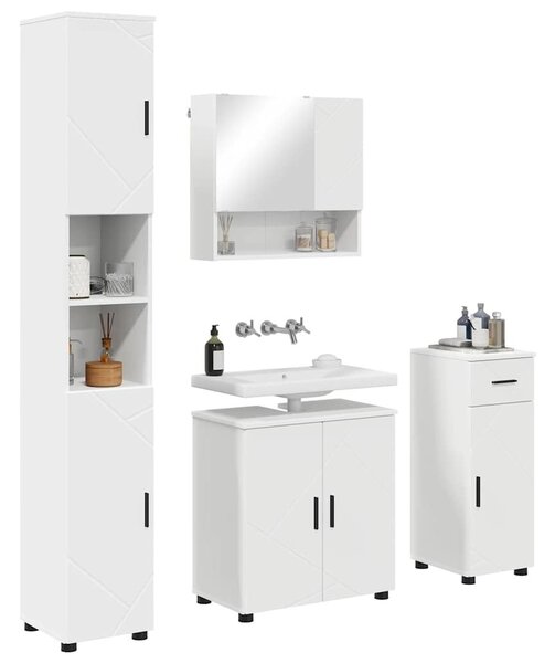 VidaXL Fürdőszoba bútor szett 4 pcs Fehér 61 x 35 x 64 cm Faanyag