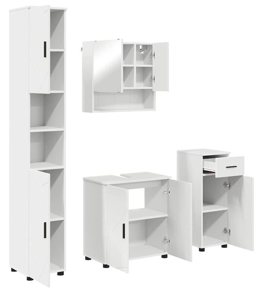 VidaXL Fürdőszoba bútor szett 4 pcs Fehér 61 x 35 x 64 cm Faanyag