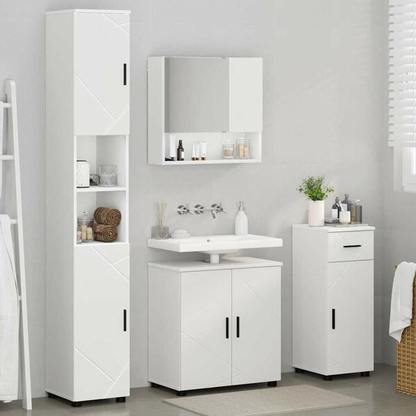 VidaXL Fürdőszoba bútor szett 4 pcs Fehér 61 x 35 x 64 cm Faanyag