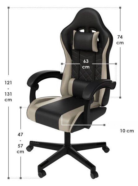 Juskys HyperSeat irodai szék - fekete/bézs