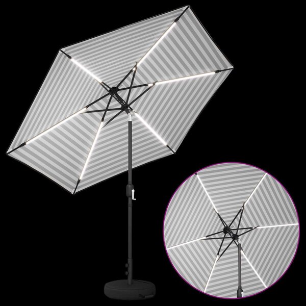 VidaXL Kerti napernyő LED világítással és talppal 270 x 270 cm