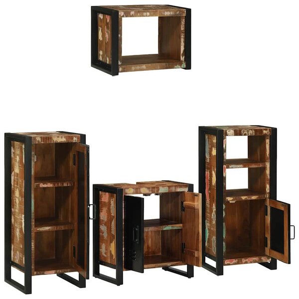 VidaXL Fürdőszoba bútor szett 4 pcs Szilárd Újrahasznosított Fa