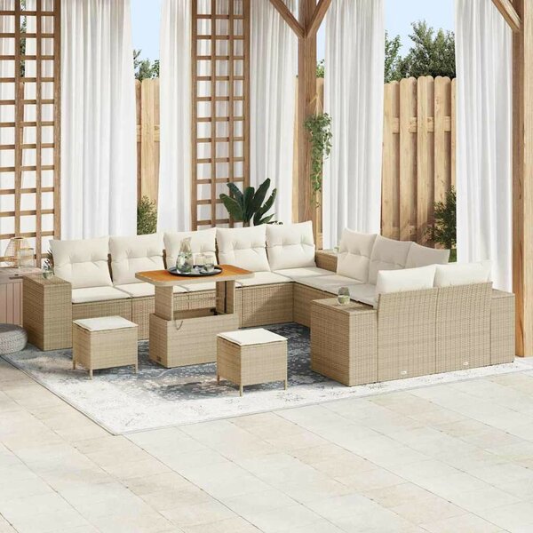 Kerti Kanapé Szett 13 pcs Beige és krém 90 x 55 x 71 cm