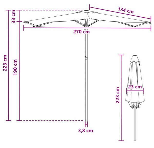 VidaXL Kerti napernyő 270 x 270 cm Poliészter Négyszögletes