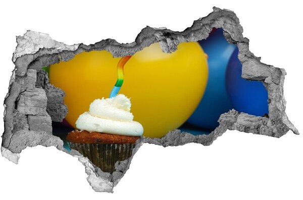 Lyuk 3d fali matrica Születésnapját cupcake