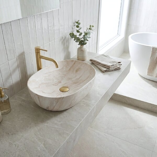 Rea Amelia Callisto, pultra szerelhető mosdó 480x345x135 mm, kőutánzat, REA-U0637
