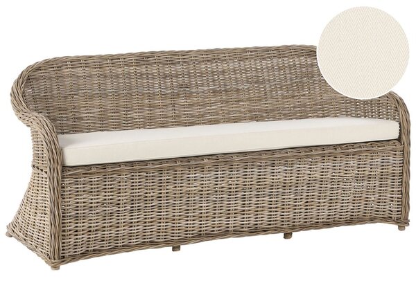 Kerti pad ülőpárnával SUSUA 189 cm Rattan Természetes